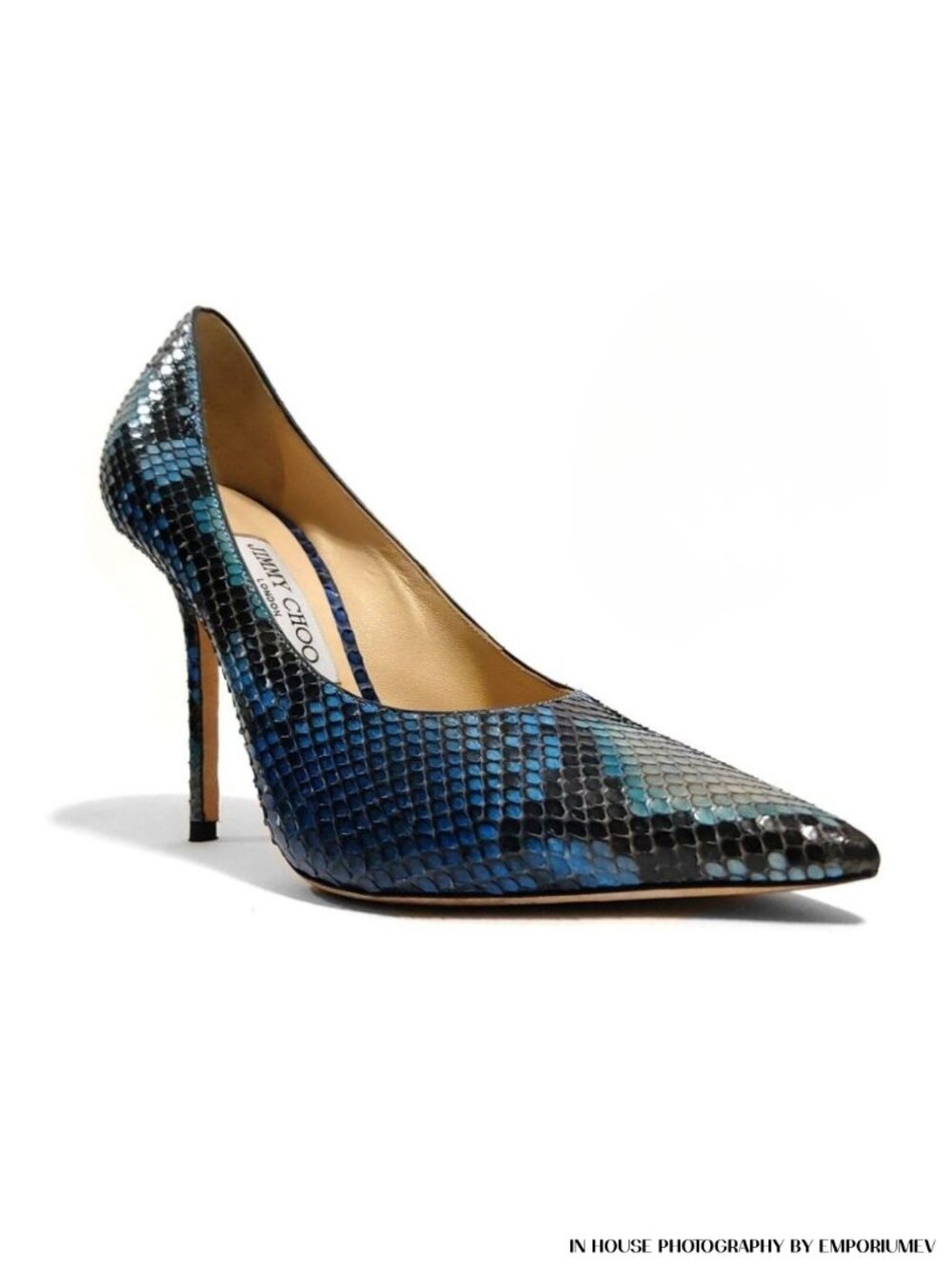 Jimmy Choo Ava 100 Blue Degrade Python leather Size EU 39 Pointy Toe Pumps Heels